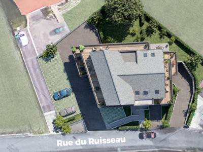 Résidence Les Terrasses du Moulin à Rosenau, vue du dessus Résidence Les Terrasses du Moulin à Rosenau, vue du dessus